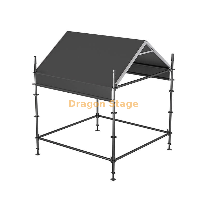2x2m 紧凑型混合环锁 FOH 控制室，带铝制 A 形框架屋顶