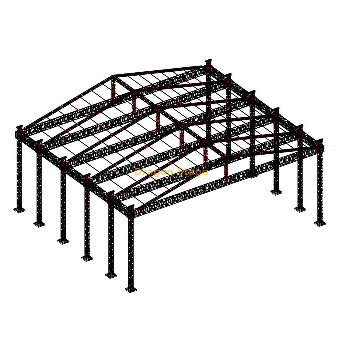 强烈的重型尖顶桁架屋顶帐篷用于活动音乐会50x20x12m