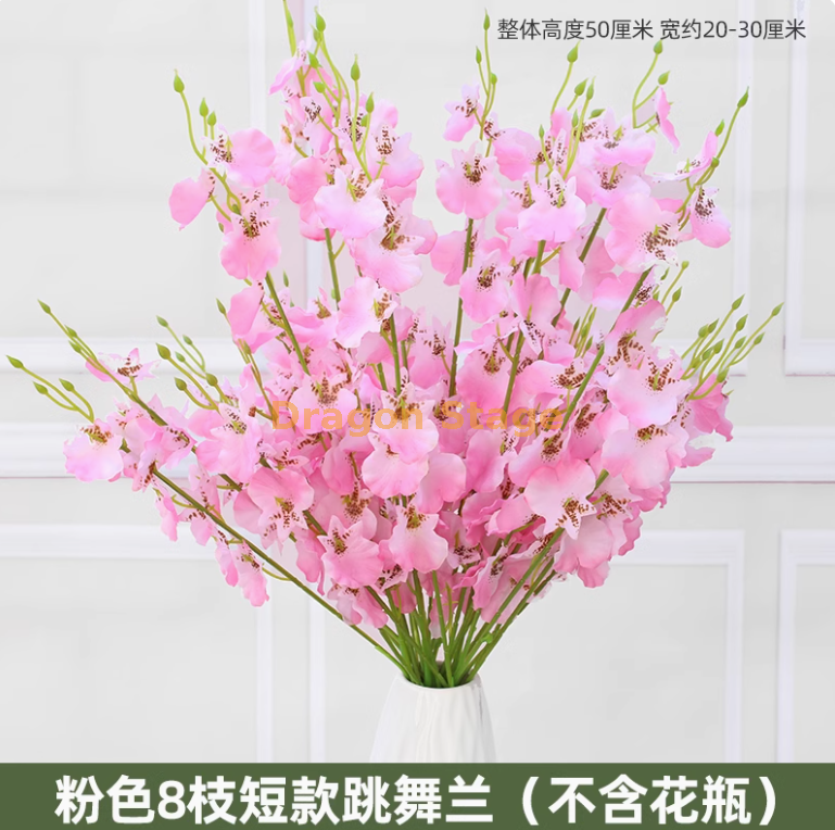 粉红色8枝短款粉跳舞兰