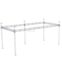 14x6x6m 便携式 LED 屏幕桁架系统，带 5 个支撑塔和手动环链葫芦