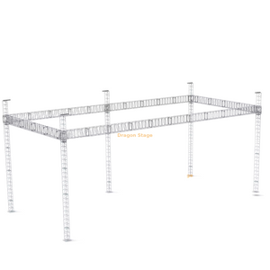 14x6x6m 便携式 LED 屏幕桁架系统，带 5 个支撑塔和手动环链葫芦