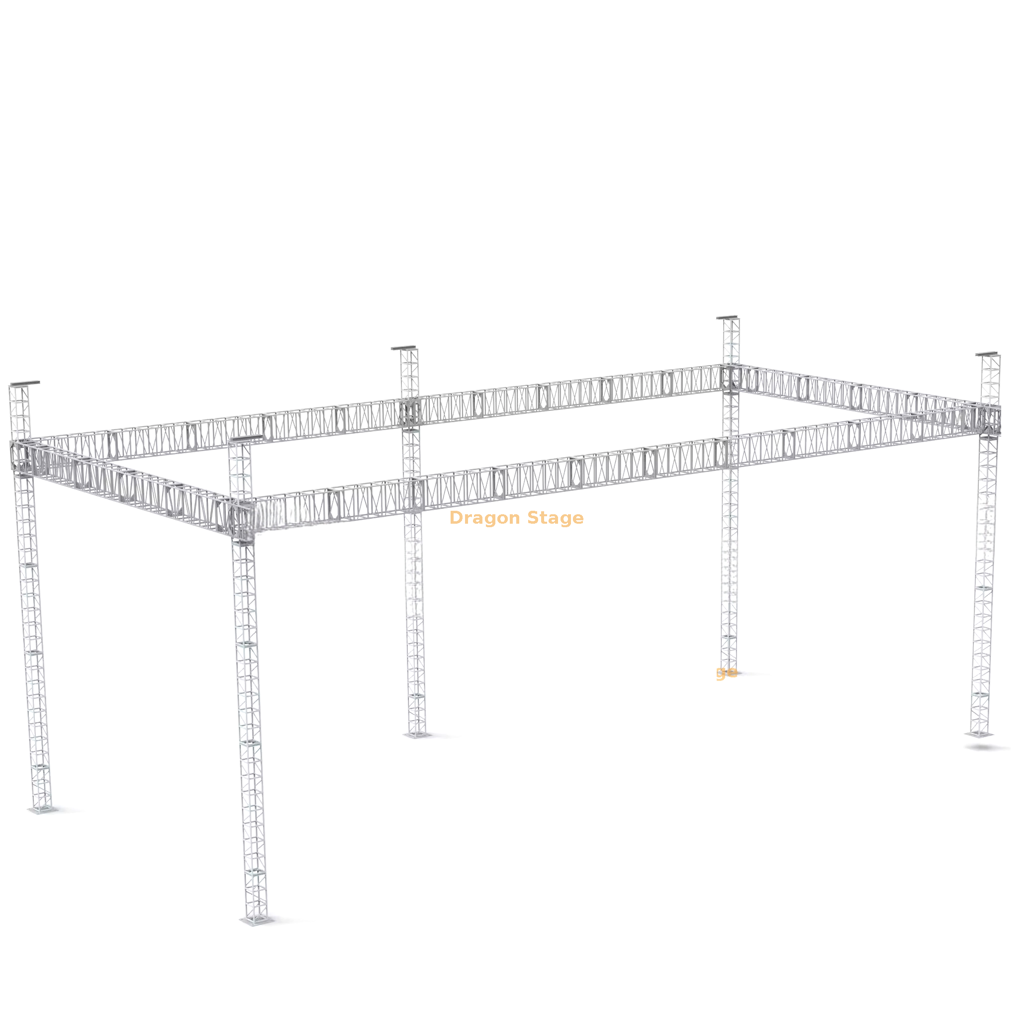 14x6x6m 便携式 LED 屏幕桁架系统，带 5 个支撑塔和手动环链葫芦