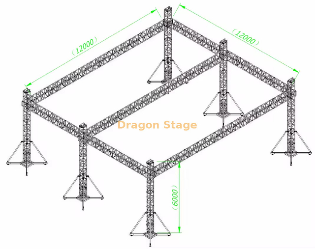  舞台照明设备专业活动阶段桁架系统12x12x6m
