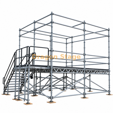 4x4 米 Ringlock FOH 平台 / 带侧楼梯的 VIP 观景平台
