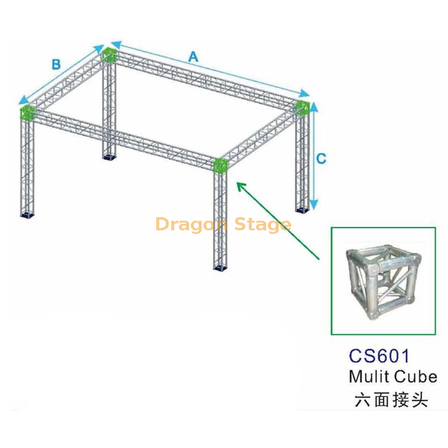 铝结构F34 4腿桁架系统包33x33x10ft（10x10x3m）