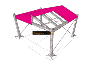 俯仰的屋顶塔桁架结构铝制螺栓桁架拱门MPT屋顶桁架12x12x7m。