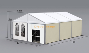 带有可移动侧壁的户外车棚式派对帐篷12x9x3m