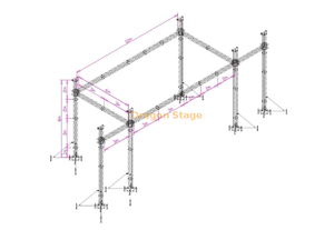 户外活动铝制舞台照明桁架系统12x6x8m