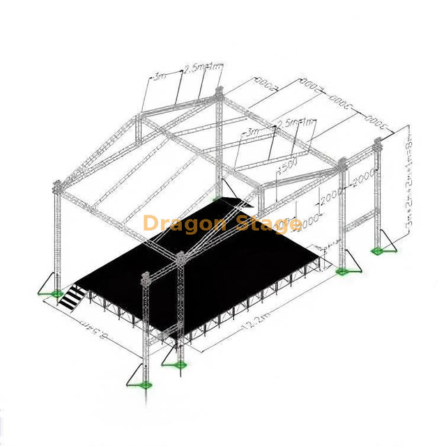 音乐节屋顶声音事件桁架结构13x10x8m