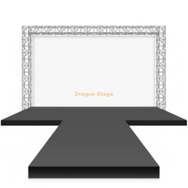 9.76x9.76m 快速舞台系统，配有 400x400mm 套管桁架龙门架，适用于活动结构