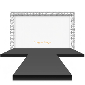 9.76x9.76m 快速舞台系统，配有 400x400mm 套管桁架龙门架，适用于活动结构