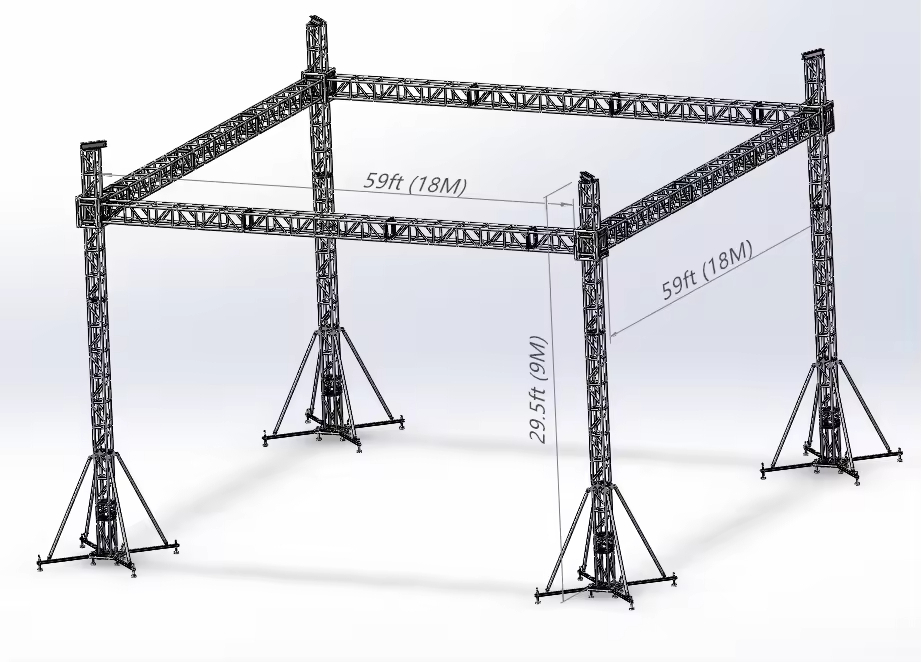 婚礼户外铝事件桁架系统18x18x9m