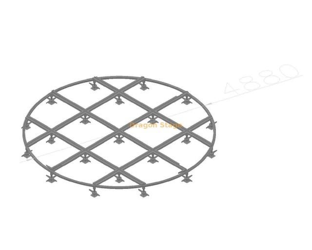 4.88m便携式圆形舞台平台|快装铝合金移动舞台（可调高度）