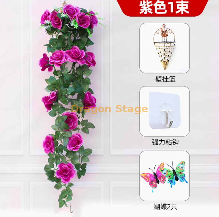 深紫色1玫瑰送篮粘钩