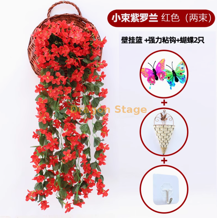 西瓜红2小紫罗兰送篮钩