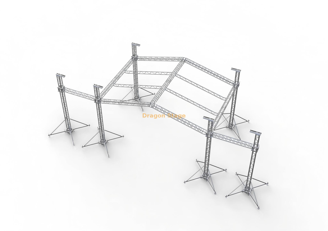 带扬声器翼的 9x6x7m 舞台屋顶系统