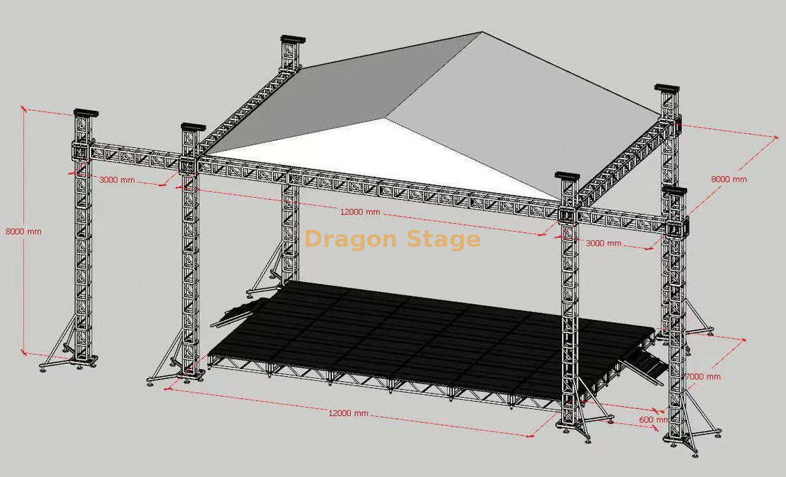 博物馆展览的移动现场音乐舞台12x8x8m