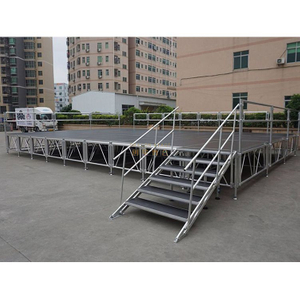 便携式铝级平台，用于跳舞10x10m高度：0.8-1.2米，2架楼梯