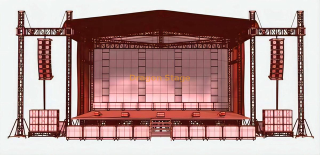 大型音乐会的定制便携式室外屋顶桁架18x12x12m扬声器翼3m