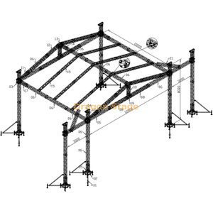 音乐会银色柱事件桁架 /银架活动桁架带有屋顶12x10x8m