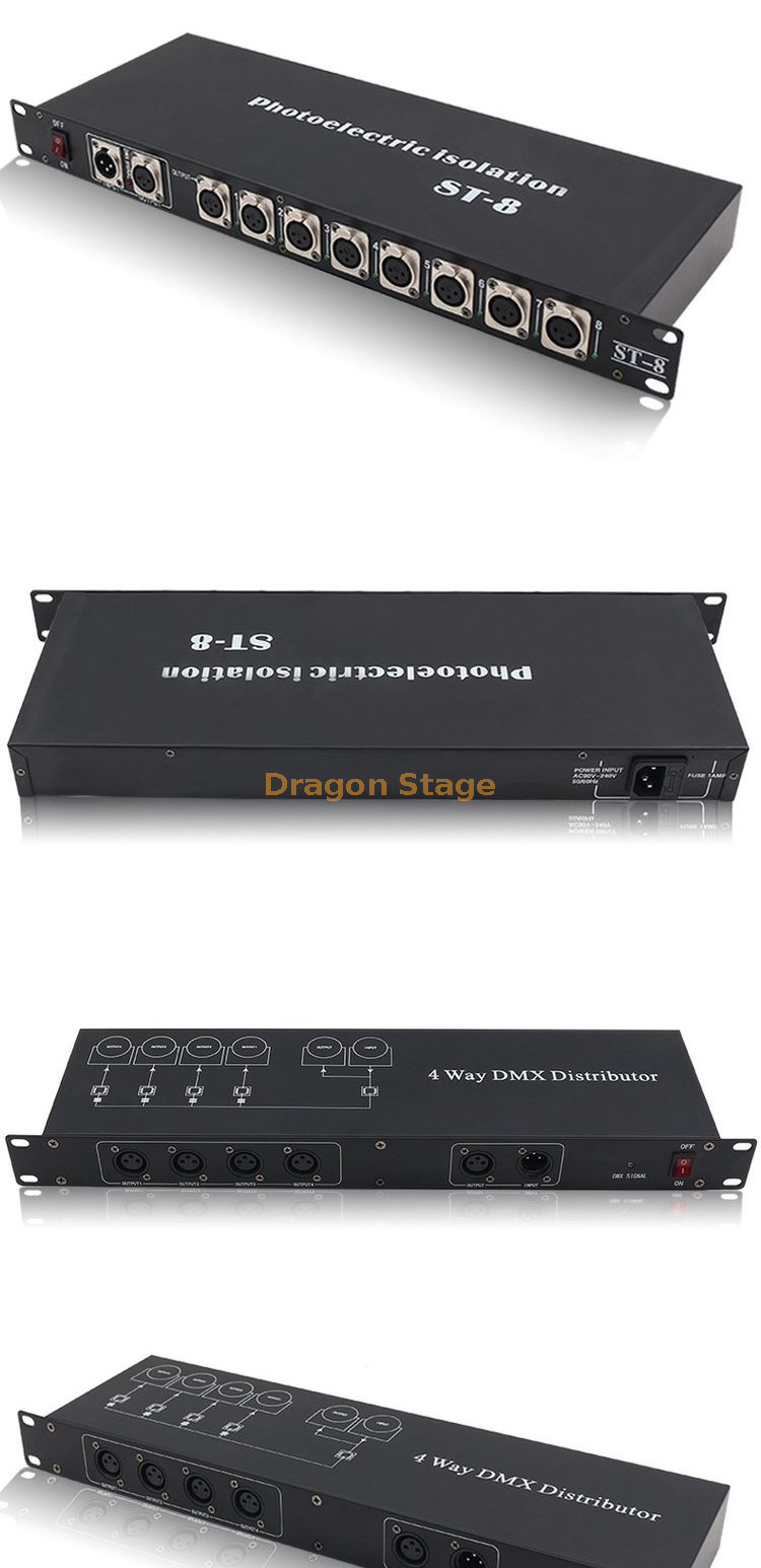 舞台照明4通道照明4通道8-CHANNEL 8-CHANNEL光学隔离信号DMX512信号DMX512 Signal DMX512放大器（6）