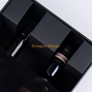 木盒工厂定制豪华定制标志 OEM 黑色 2 瓶酒纸盒