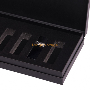 木盒工厂定制豪华定制私人标签黑色 8 10 唇彩套装包装纸盒礼品