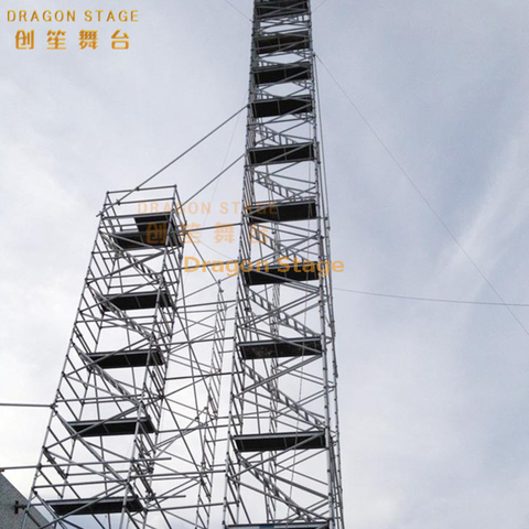 1.35x2x10.35m 铝塔式便携式脚手架带45度梯 