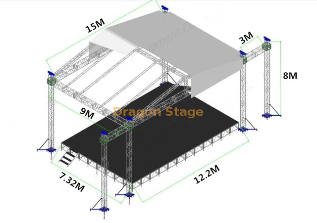 自定义音频平方教堂便携式照明桁架15x9x8m