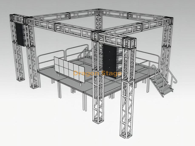 户外铝制支架线阵列桁架6x6x6m