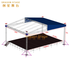带屋顶的铝质舞台，用于音乐会表演 15x10x7m