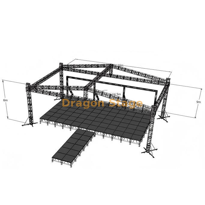 16x9x6m 金字塔铝制插口屋顶桁架系统