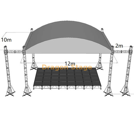 户外活动的所有天气弯曲的屋顶桁架12x10x6m