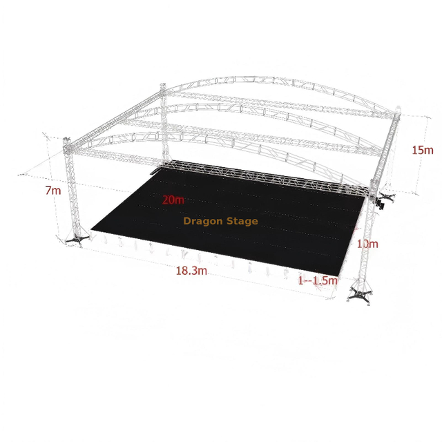 铝弯曲的屋顶式桁架20x15x7m