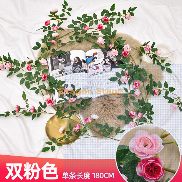 双粉色维西利亚花苞藤1条1