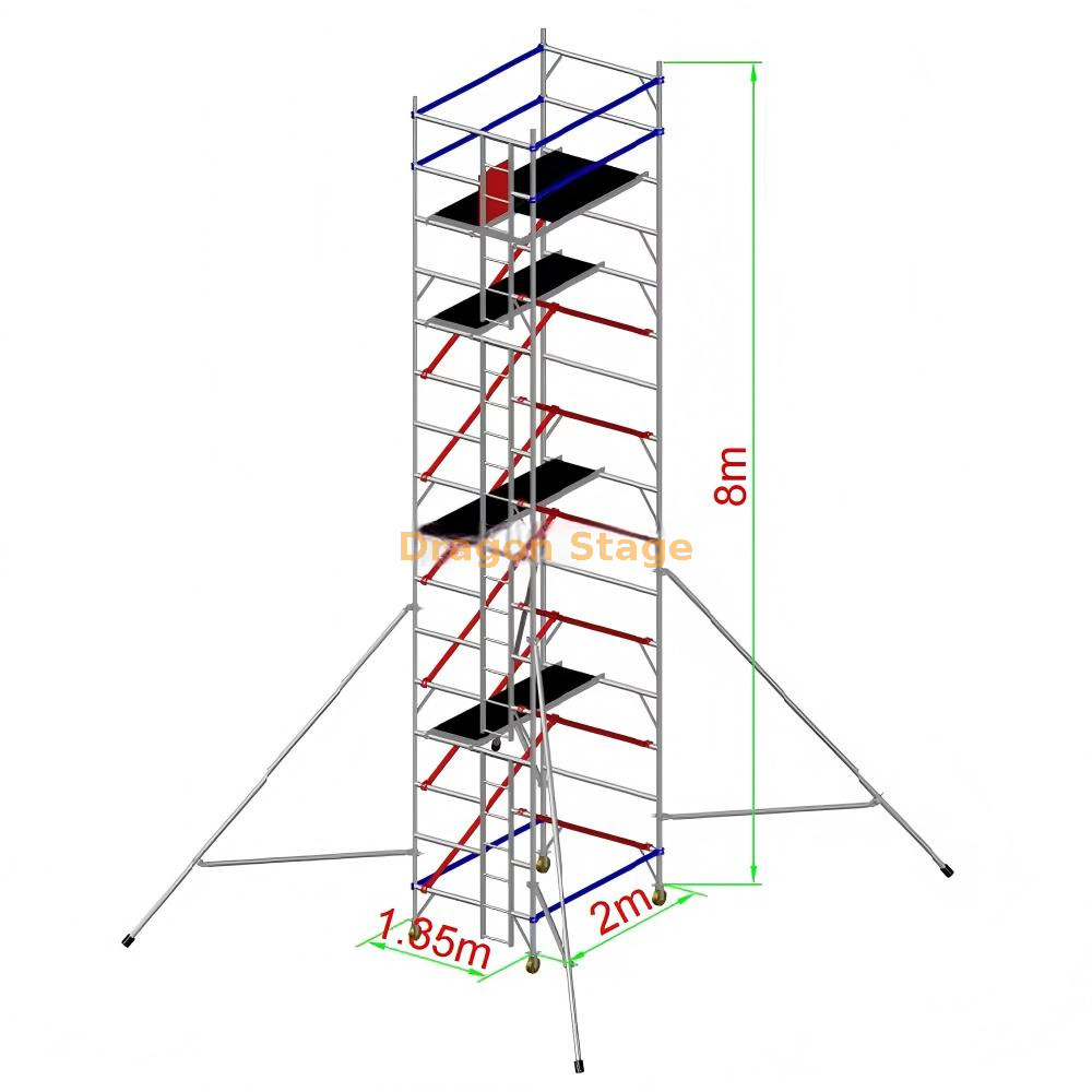 1.35x2x8.5m 铝脚手架塔双排