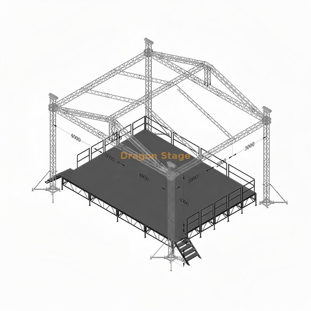 10x8x7米专业铝三角屋顶桁架系统