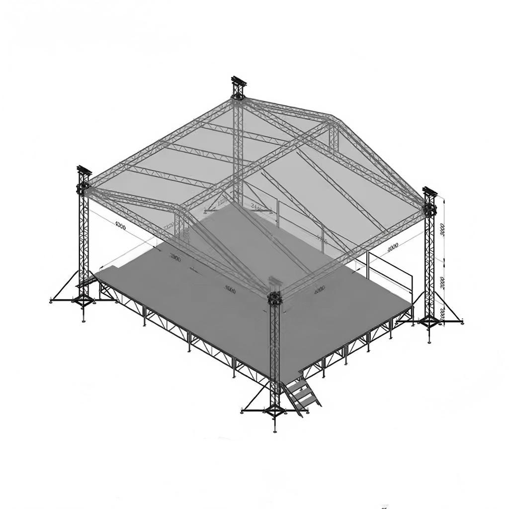 铝制户外活动音乐会屋顶舞台 10x8x6m