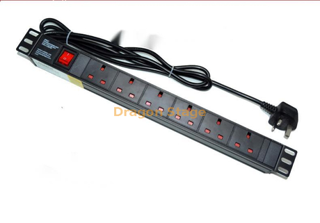 PDU13A 6 插座 19' 电涌保护器 1U 铝制英国型，适用于活动电气设备