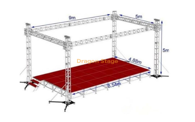 定制户外活动场景阶段与铝模块化平台甲板9x5x5m