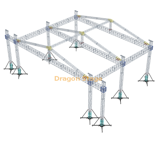 定制便携式音乐会室外照明桁架18x15x10m，翼6m，用于LED屏幕