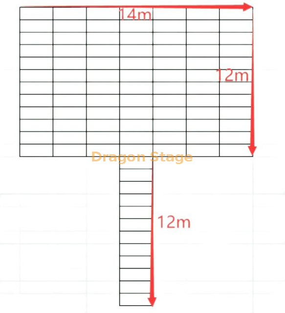 时装秀Easy Mobile Mobermect Portable T形跑道户外轻铝平台阶段12.2x10.98m和12.2x2.44m