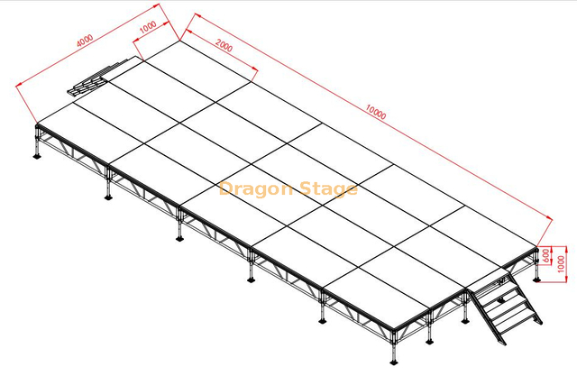 室外室内可移动模块化事件阶段10x4m