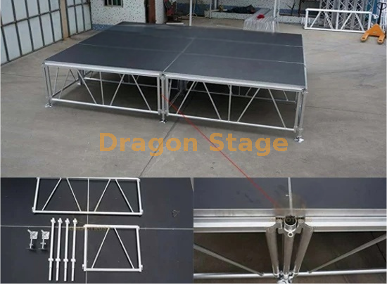 铝模块化事件阶段设置平台，带2楼梯10x10m