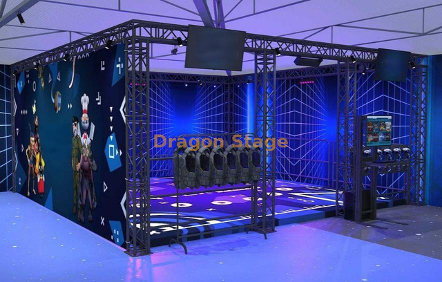 6x6x3米定制铝合金移动VR展览及活动桁架展位