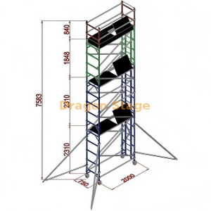 0.75x2x7.53M 铝制定制支架单脚手架塔