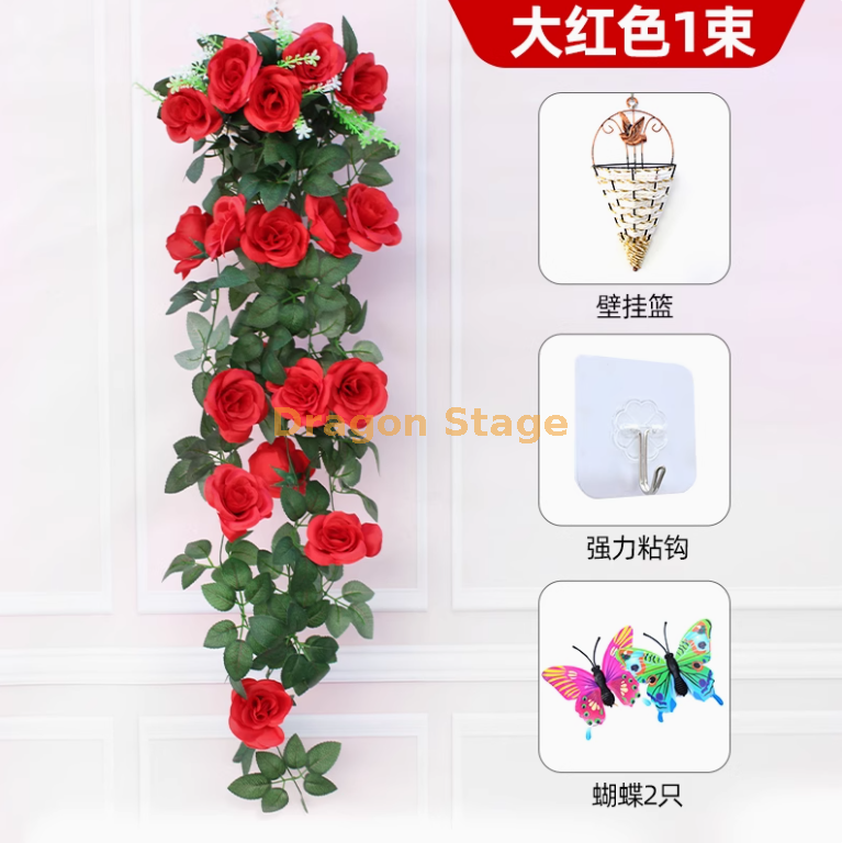 深紫色1玫瑰送花篮粘钩栗色1玫瑰送篮粘钩
