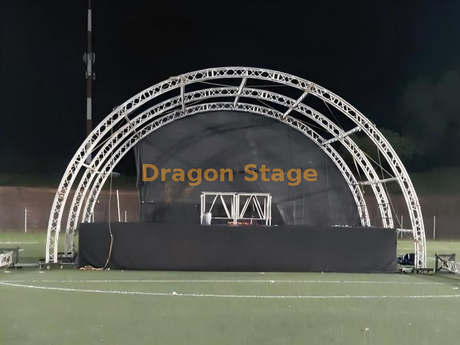 12m x 6m 铝制弧形屋顶舞台桁架系统 – 专业 3 弧形活动天篷