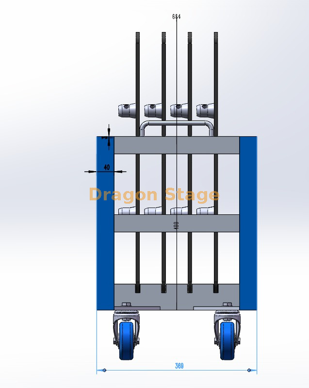 用于 4 &times; 600mm 底座的桁架底板运输车 (2)