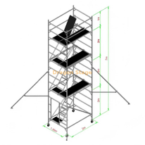 7m 定制木甲板双层脚手架，带攀爬梯